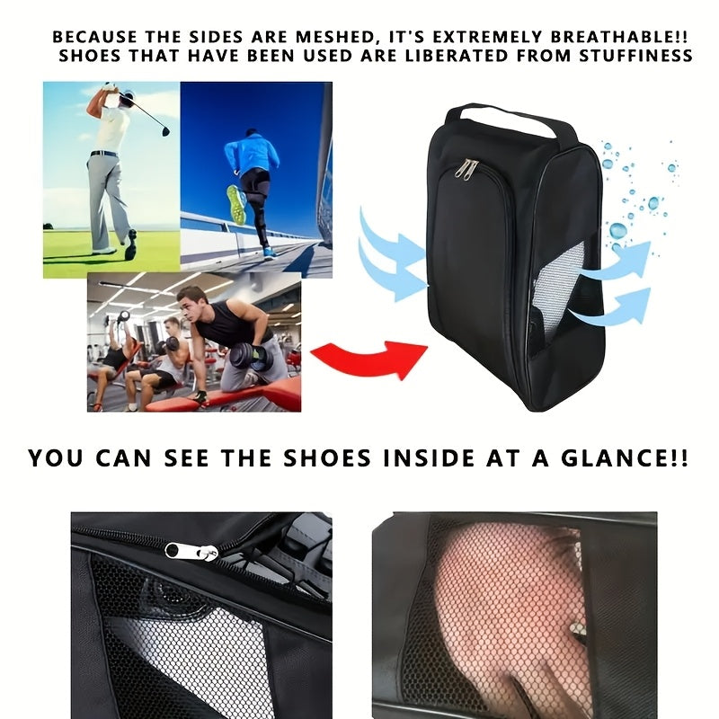 Large Capacity Sports Shoe Storage Bag, Breathable Mesh Athletic Sneaker Organizer, Portable Shoe Carrier With Convenient Handle, For Men And Women