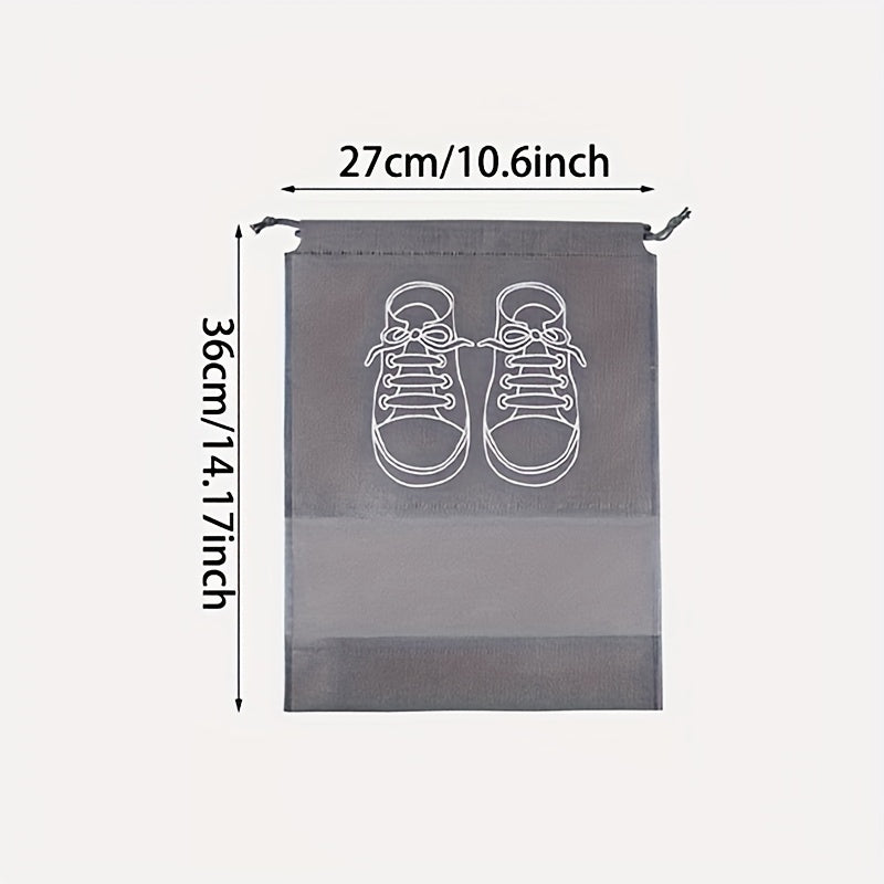 10\u002F5pcs Lightweight Non-woven Travel Shoe Storage Bags - Waterproof, Transparent & Perfect for Organizing