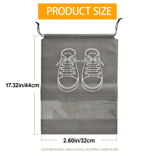 10pcs Travel Shoe Organizer Portable Non-Woven Shoe Storage Bag Mobile Shoe Organizer With Drawstring Pocket Multifunctional Shoe Dust Bag