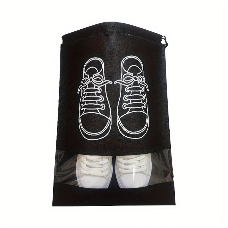10\u002F5pcs Lightweight Non-woven Travel Shoe Storage Bags - Waterproof, Transparent & Perfect for Organizing
