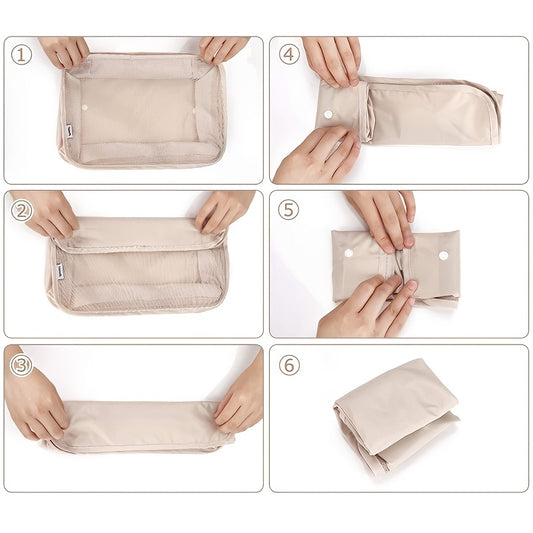 8pcs Suitcase Packing Box, Travel Luggage Packing Organizer With Laundry Bag, Compression Storage Shoe Bag, Clothing Lingerie Bag, Suitable For Both Men And Women - A Must-have Product For Going Out And Preventing Your Clothes From Getting Messy!