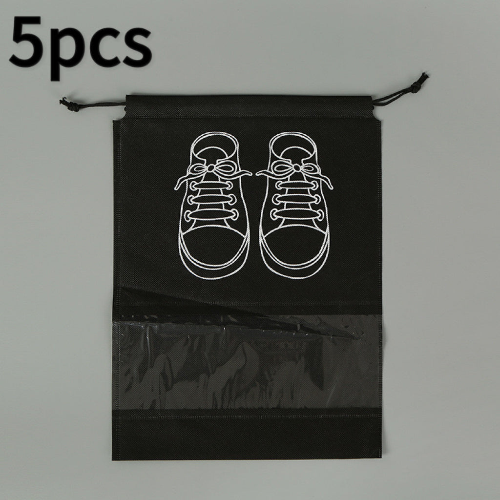 10\u002F5pcs Lightweight Non-woven Travel Shoe Storage Bags - Waterproof, Transparent & Perfect for Organizing