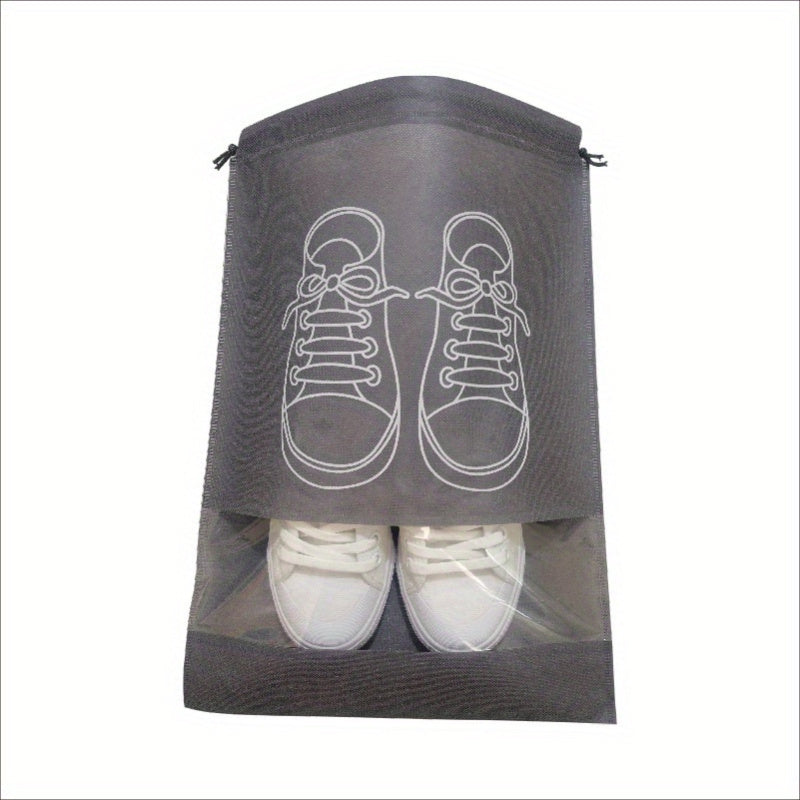 10\u002F5pcs Lightweight Non-woven Travel Shoe Storage Bags - Waterproof, Transparent & Perfect for Organizing